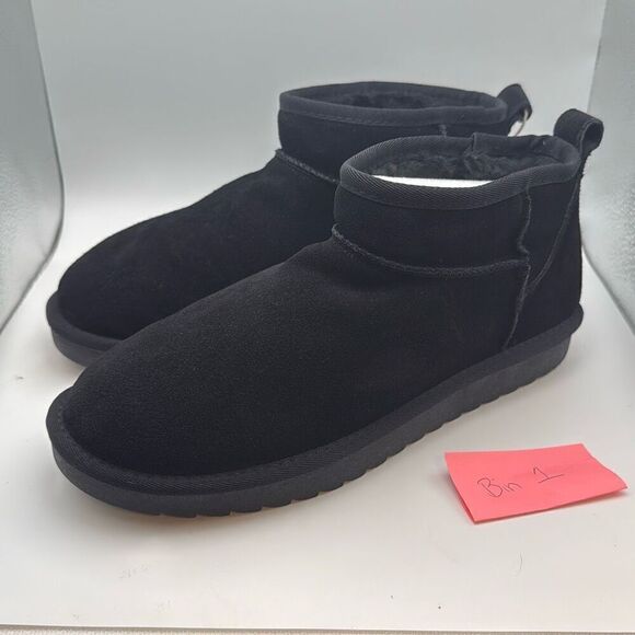 CUSHIONAIRE Women's Cozy Genuine Suede Ankle SnowโBoots SIZE 11 BLACK NEW WITH B - Picture 3 of 7